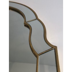 Gilt Wood Glazing Beads Mirror, circa 1970