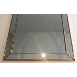 Miroir à Pare-Closes en Bois Doré, Vers 1970