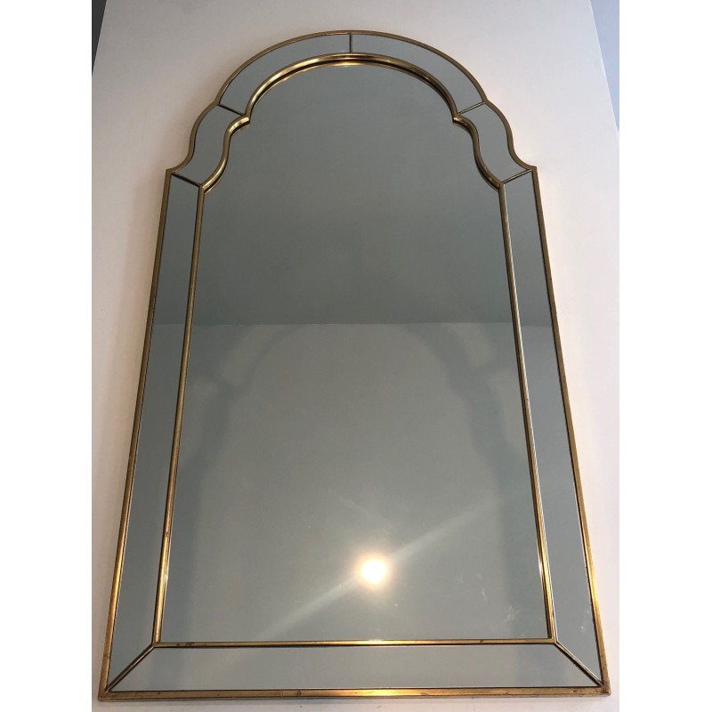 Gilt Wood Glazing Beads Mirror, circa 1970