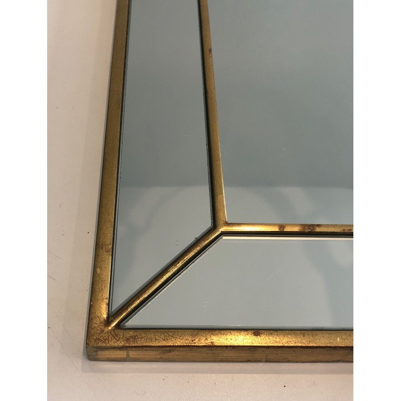 Miroir à Pare-Closes en Bois Doré, Vers 1970