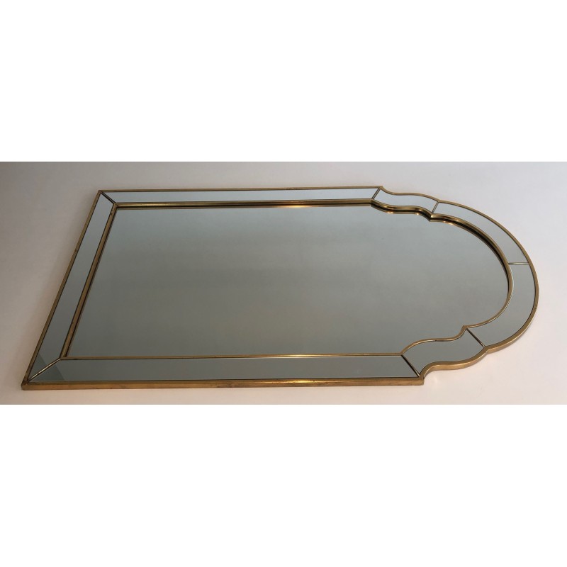 Gilt Wood Glazing Beads Mirror, circa 1970