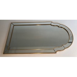 Gilt Wood Glazing Beads Mirror, circa 1970