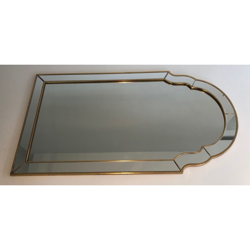 Gilt Wood Glazing Beads Mirror, circa 1970