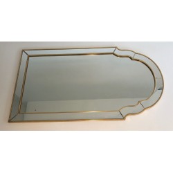 Miroir à Pare-Closes en Bois Doré, Vers 1970