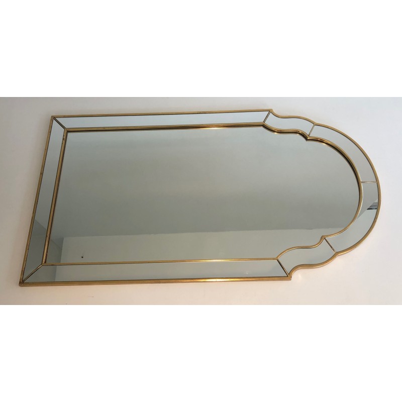 Miroir à Pare-Closes en Bois Doré, Vers 1970