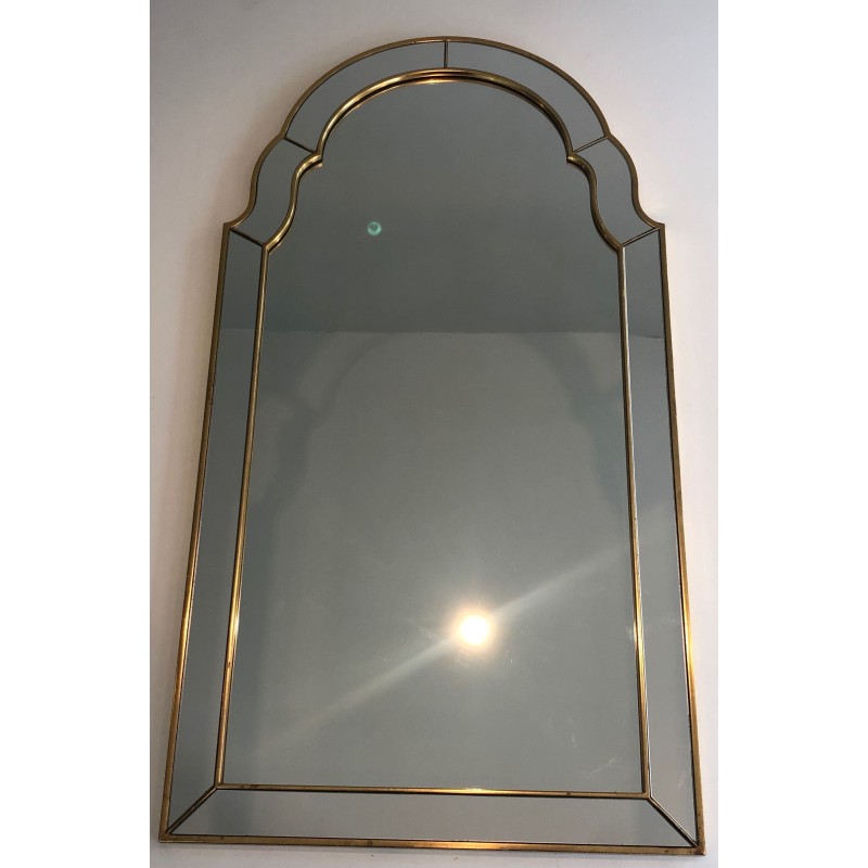 Miroir à Pare-Closes en Bois Doré, Vers 1970