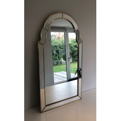 Miroir à Pare-Closes en Bois Doré, Vers 1970