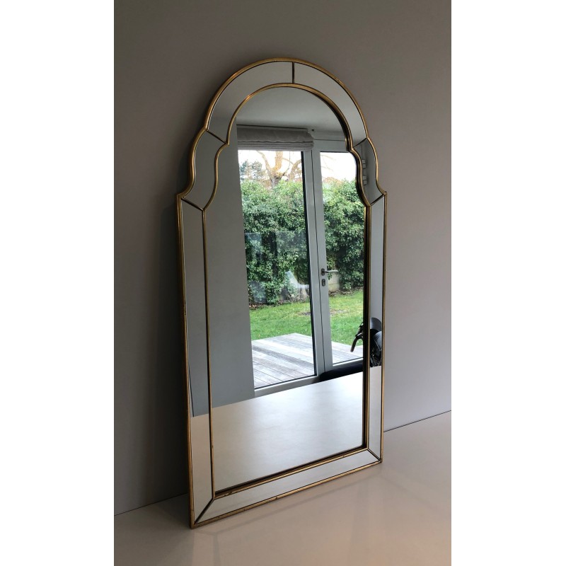 Miroir à Pare-Closes en Bois Doré, Vers 1970