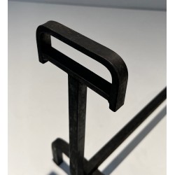 Pair of Wrought Iron Andirons, French Work, circa 1940