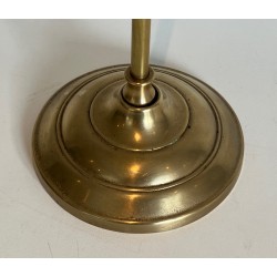 Neoclassical Style Brass Fireplace Tools with Grape Cluster Motif, French Work, circa 1950