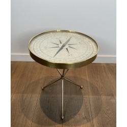 Table d'Appoint "Boussole" en Laiton