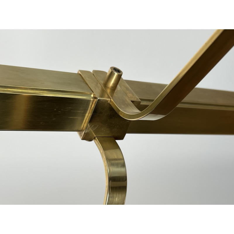 Brass and Black Lacquered Wood Gentleman's Valet Stand, French Work, circa 1970