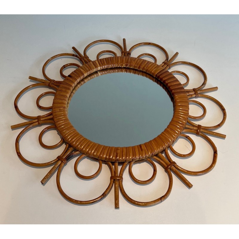 Rattan Mirror, French Work, circa 1950