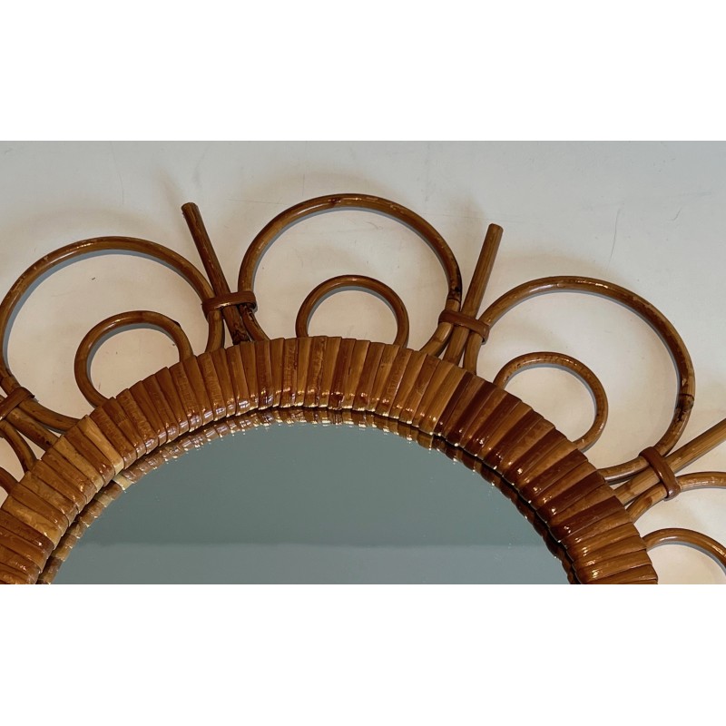 Rattan Mirror, French Work, circa 1950