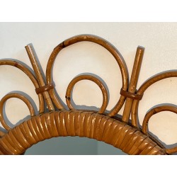 Rattan Mirror, French Work, circa 1950