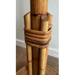 Porte-Manteau sur Pied en Rotin et Laiton