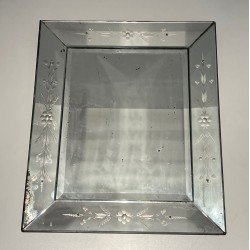 Miroir de Venise à Guirlandes de Fleurs, Travail Italien, Vers 1950