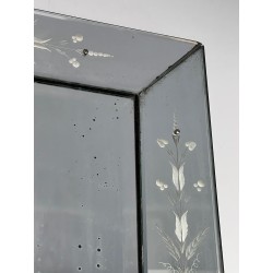 Venetian Mirror with Flower Garland Decoration, Italian Work, circa 1950