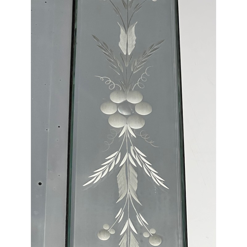 Miroir de Venise à Guirlandes de Fleurs, Travail Italien, Vers 1950