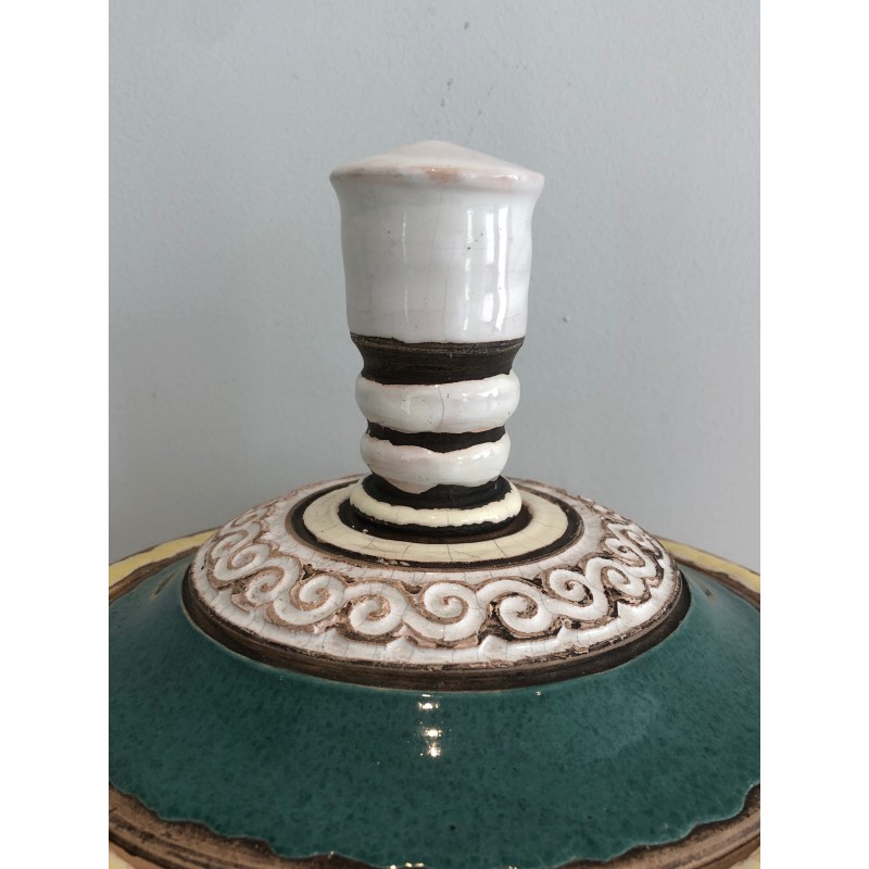 Ceramic Covered Pot Signed by Paul Dordet (1896–1996), French Work, circa 1970