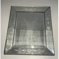 Venetian Mirror with Flower Garland Decoration, Italian Work, circa 1950