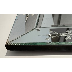 Miroir de Venise à Guirlandes de Fleurs, Travail Italien, Vers 1950