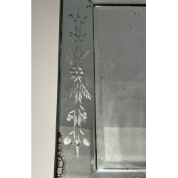 Venetian Mirror with Flower Garland Decoration, Italian Work, circa 1950