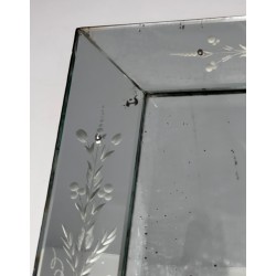 Miroir de Venise à Guirlandes de Fleurs, Travail Italien, Vers 1950