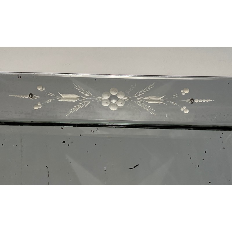 Venetian Mirror with Flower Garland Decoration, Italian Work, circa 1950