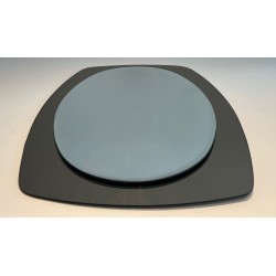 Miroir de Forme Ovale en Verre Clair et Fumé par Fontana Arte, Travail Italien, Vers 1970