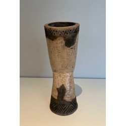 Sculpture Africanisante en Céramique, Travail Africain, Vers 1970