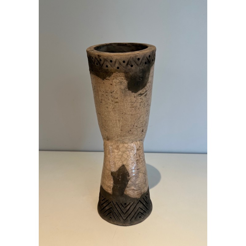 Sculpture Africanisante en Céramique, Travail Africain, Vers 1970