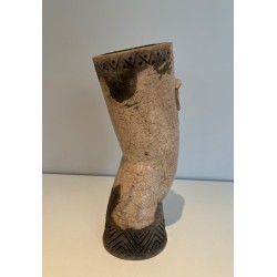 Sculpture Africanisante en Céramique, Travail Africain, Vers 1970