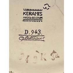 Ceramic "Deer and Doe" Planter Signed, Marked and Numbered by Charles Catteau for Keramis, Belgian Work, circa 1924