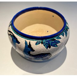 Ceramic "Deer and Doe" Planter Signed, Marked and Numbered by Charles Catteau for Keramis, Belgian Work, circa 1924