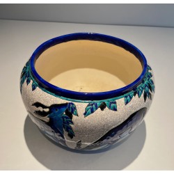 Ceramic "Deer and Doe" Planter Signed, Marked and Numbered by Charles Catteau for Keramis, Belgian Work, circa 1924