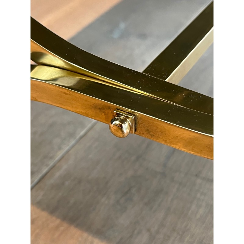 Table Basse en Laiton et Plateau de Marbre de la Maison Jansen