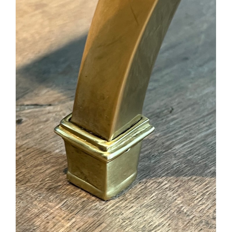 Brass Coffee Table with Marble Top by Maison Jansen