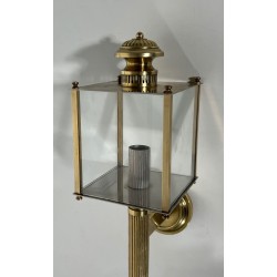 Pair of Neoclassical Style Brass Lanterns Wall Lights by Maison Jansen