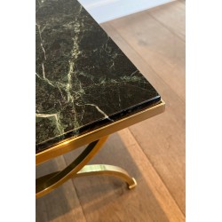 Table Basse en Laiton et Plateau de Marbre de la Maison Jansen