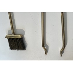 Nécessaire de Feu Design en Métal Laqué Noir et Laiton sur Pied, Travail Français, Vers 1970