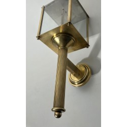 Pair of Neoclassical Style Brass Lanterns Wall Lights by Maison Jansen
