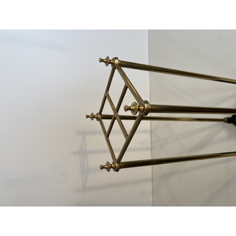 Square Brass and Cast Iron Umbrella Stand, French Work, circa 1900