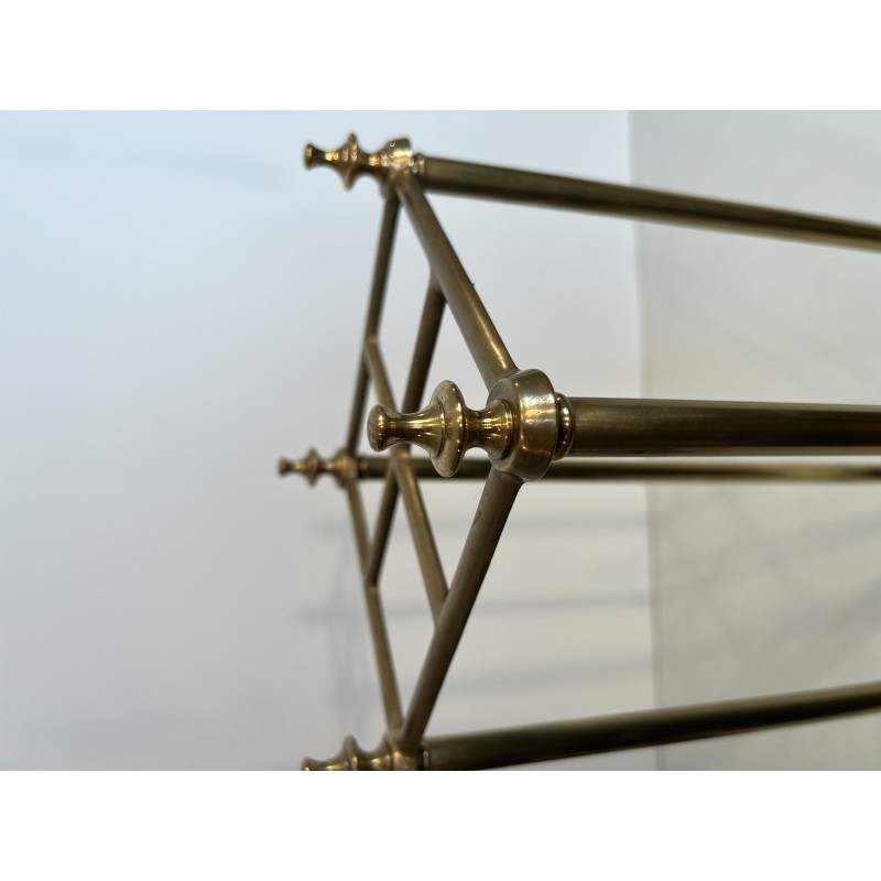 Square Brass and Cast Iron Umbrella Stand, French Work, circa 1900