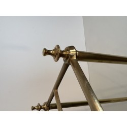 Square Brass and Cast Iron Umbrella Stand, French Work, circa 1900