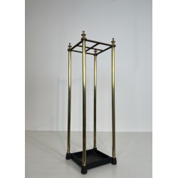 Square Brass and Cast Iron Umbrella Stand, French Work, circa 1900