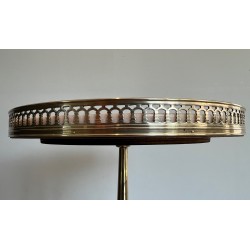 Neoclassical Brass Guéridon with Marble Top Attributed to Maison Jansen, French Work, circa 1940
