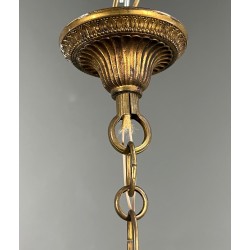 Lustre en Bronze et Cristaux de Style Louis XVI, Travail Français, vers 1900