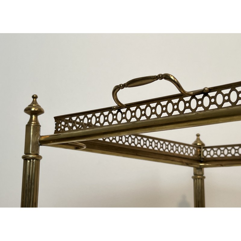 Pair of Square Drinks Trolleys with Removable Upper Trays by Maison Jansen, French Work, circa 1940