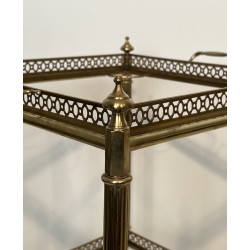 Pair of Square Drinks Trolleys with Removable Upper Trays by Maison Jansen, French Work, circa 1940